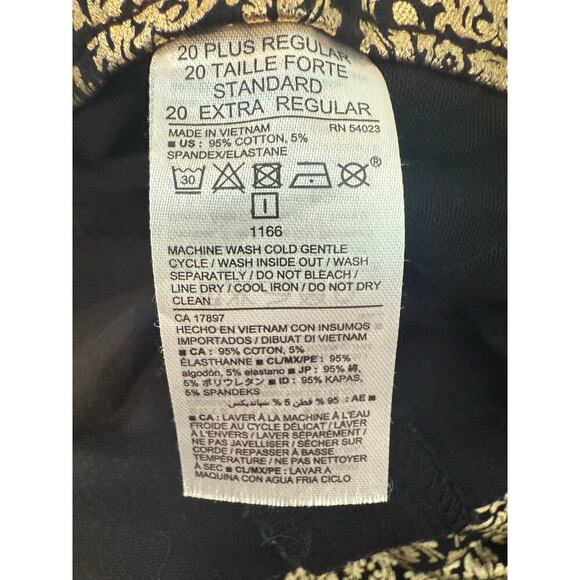 Old Navy Pixie Midrise Gold & Black Brocade Dress Pants Plus Size 20 HolidayWear - Picture 6 of 10